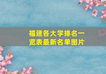 福建各大学排名一览表最新名单图片