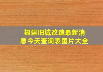 福建旧城改造最新消息今天查询表图片大全