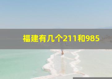 福建有几个211和985