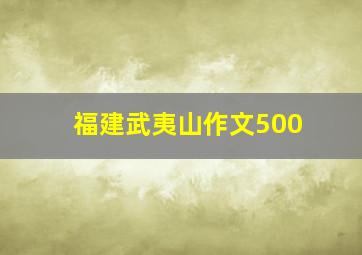 福建武夷山作文500