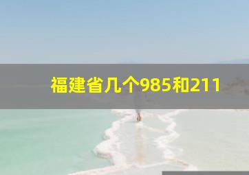 福建省几个985和211