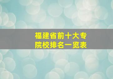 福建省前十大专院校排名一览表