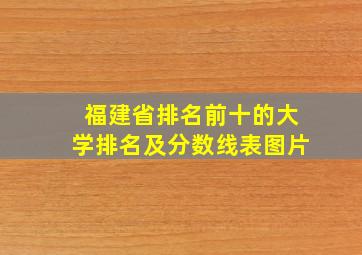 福建省排名前十的大学排名及分数线表图片