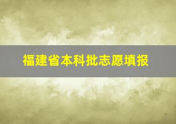 福建省本科批志愿填报