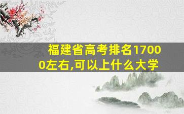 福建省高考排名17000左右,可以上什么大学