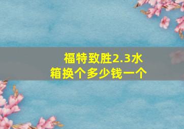 福特致胜2.3水箱换个多少钱一个