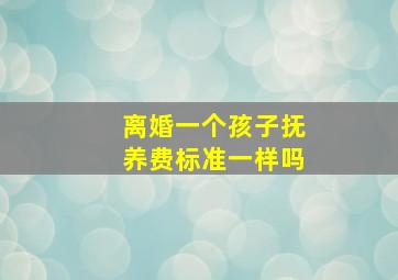 离婚一个孩子抚养费标准一样吗