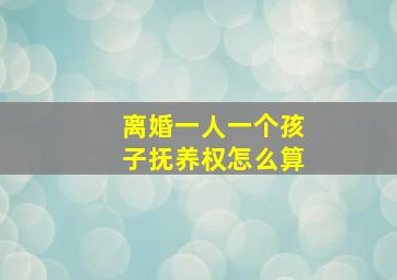 离婚一人一个孩子抚养权怎么算