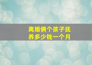 离婚俩个孩子抚养多少钱一个月