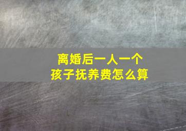 离婚后一人一个孩子抚养费怎么算