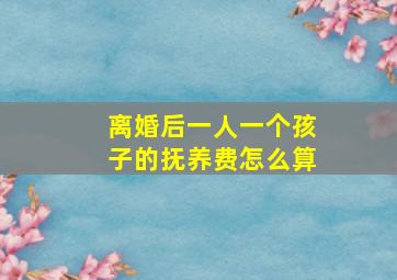 离婚后一人一个孩子的抚养费怎么算