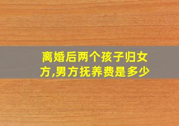 离婚后两个孩子归女方,男方抚养费是多少