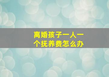 离婚孩子一人一个抚养费怎么办