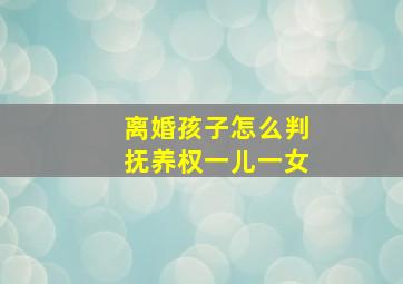 离婚孩子怎么判抚养权一儿一女