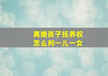 离婚孩子抚养权怎么判一儿一女