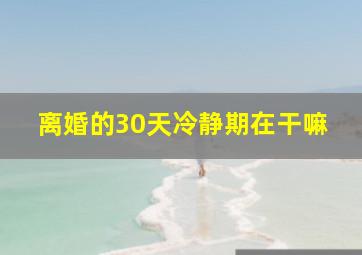 离婚的30天冷静期在干嘛