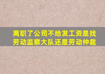 离职了公司不给发工资是找劳动监察大队还是劳动仲裁