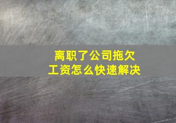 离职了公司拖欠工资怎么快速解决