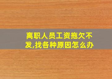 离职人员工资拖欠不发,找各种原因怎么办