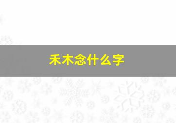 禾木念什么字