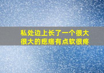 私处边上长了一个很大很大的疙瘩有点软很疼