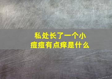 私处长了一个小痘痘有点痒是什么