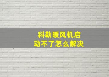 科勒暖风机启动不了怎么解决