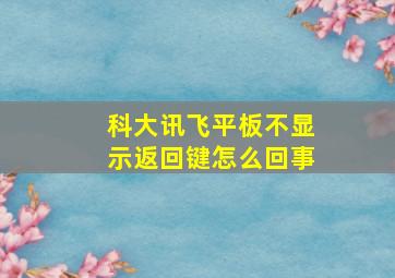 科大讯飞平板不显示返回键怎么回事