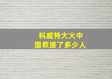 科威特大火中国救援了多少人