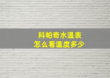 科帕奇水温表怎么看温度多少