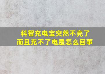 科智充电宝突然不亮了而且充不了电是怎么回事