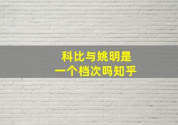 科比与姚明是一个档次吗知乎