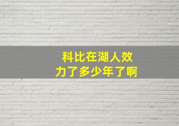 科比在湖人效力了多少年了啊