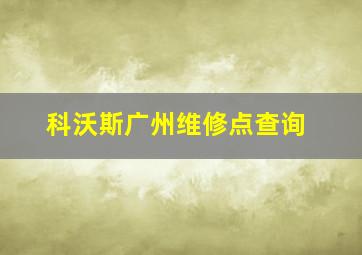 科沃斯广州维修点查询