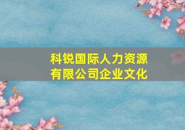 科锐国际人力资源有限公司企业文化