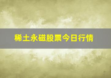 稀土永磁股票今日行情