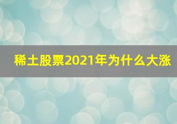 稀土股票2021年为什么大涨