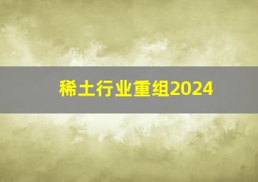 稀土行业重组2024