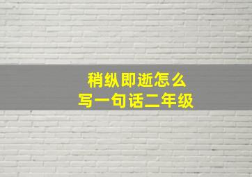 稍纵即逝怎么写一句话二年级