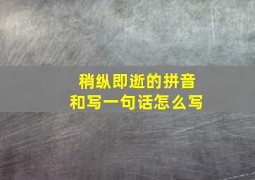 稍纵即逝的拼音和写一句话怎么写