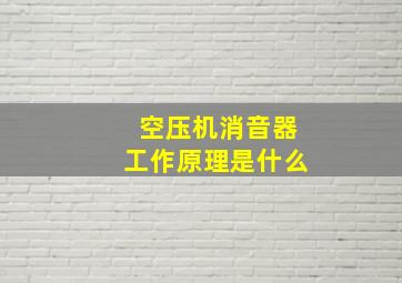 空压机消音器工作原理是什么