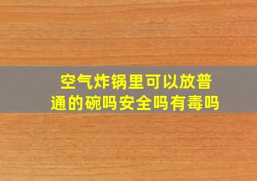 空气炸锅里可以放普通的碗吗安全吗有毒吗