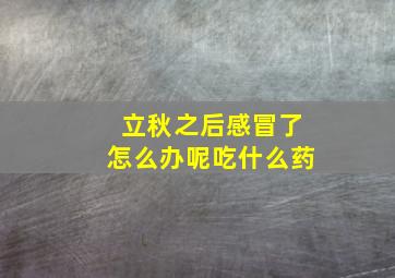 立秋之后感冒了怎么办呢吃什么药