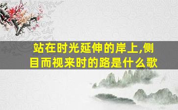 站在时光延伸的岸上,侧目而视来时的路是什么歌