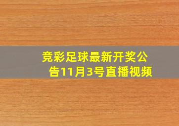 竞彩足球最新开奖公告11月3号直播视频