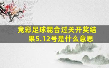 竞彩足球混合过关开奖结果5.12号是什么意思