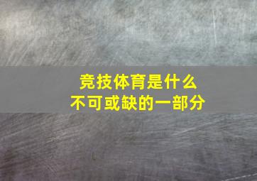 竞技体育是什么不可或缺的一部分