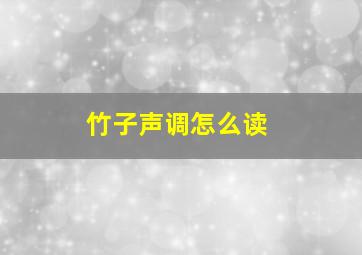 竹子声调怎么读