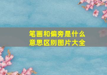 笔画和偏旁是什么意思区别图片大全