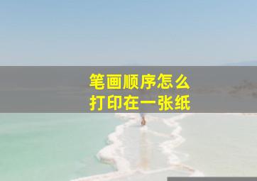 笔画顺序怎么打印在一张纸